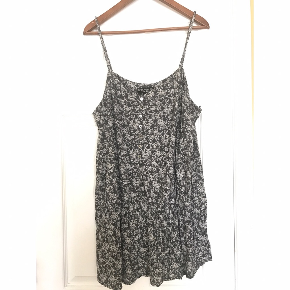 Long Floral Tank Top with Waist Band